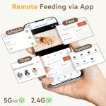 UTCG Automatic Dog Feeder with Camera: 8L/33 Cups 5G WiFi Timed Food Dispenser for Medium Dogs - 1080P HD Night Vision Video Recording 2-Way Audio APP Control