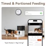 UTCG Automatic Dog Feeder with Camera: 8L/33 Cups 5G WiFi Timed Food Dispenser for Medium Dogs - 1080P HD Night Vision Video Recording 2-Way Audio APP Control