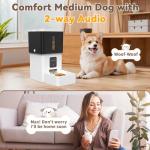 UTCG Automatic Dog Feeder with Camera: 8L/33 Cups 5G WiFi Timed Food Dispenser for Medium Dogs - 1080P HD Night Vision Video Recording 2-Way Audio APP Control
