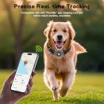 Myiwb GPS Dog Collar Tracker 2-in-1,Reflective Waterproof Adjustable Pet Collar,iOS-Only,Ideal for Dog Tracking pet Tracker,for Small to Large Dogs,Real-Time Tracking,No Monthly Fees(Black,Small)