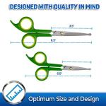 Pet Magasin Japanese Stainless Steel Grooming Scissors (2) for Facial Hair and Larger for Body Trimming with Round Tip
