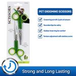 Pet Magasin Japanese Stainless Steel Grooming Scissors (2) for Facial Hair and Larger for Body Trimming with Round Tip