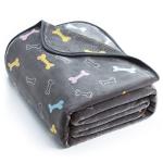 Allisandro Luxurious Dog Blanket, 350 GSM Super Fuzzy Microplush Fleece Pet Blankets for Small Medium Large Dogs and Cats, Vivid Bone, 64 × 40 Inches