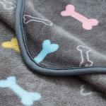 Allisandro Luxurious Dog Blanket, 350 GSM Super Fuzzy Microplush Fleece Pet Blankets for Small Medium Large Dogs and Cats, Vivid Bone, 64 × 40 Inches
