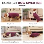 ROZKITCH Dog Winter Coat Soft Pullover Pajamas, Pet Windproof Warm Cold Weather Jacket Vest Cozy Onesie Jumpsuit Apparel Outfit Clothes for Small, Medium, Large Dogs Walking Hiking Travel Sleep Red