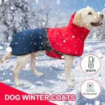 KOOGAL Pet Dog Clothes Coat for Large Dogs，Pet Waterproof Warm Winter Jacket Cold Weather Coats Reflective Pet Vest Warm Fleece Dogs Snowsuit,Dog Raincoat Rain Poncho Windbreaker (Red, 5XL)