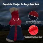 KOOGAL Pet Dog Clothes Coat for Large Dogs，Pet Waterproof Warm Winter Jacket Cold Weather Coats Reflective Pet Vest Warm Fleece Dogs Snowsuit,Dog Raincoat Rain Poncho Windbreaker (Red, 5XL)