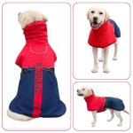 KOOGAL Pet Dog Clothes Coat for Large Dogs，Pet Waterproof Warm Winter Jacket Cold Weather Coats Reflective Pet Vest Warm Fleece Dogs Snowsuit,Dog Raincoat Rain Poncho Windbreaker (Red, 5XL)