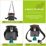 KHPR Dog Treat Training Pouch Easily Carries Pet Toys Kibble,Treats Built-in Poop Bag Dispenser 3 Ways to Wear Comes with a Foldable Silicone Bowl(Dark Grey)