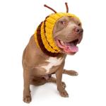 Zoo Snoods Bumble Bee Costume - Knit Dog Snood Ear Wrap for Pets, Warm Neck Cover for Halloween and Winter (Large)