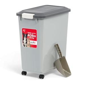Dog Food Storage Bin with Wheels and Scoop