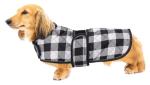 Geyecete Waterproof Warm Thermal Quilted Dachshund Coat with Warm Fleecy Lining Inside,Outdoor Dog Apparel with Adjustable Bands for Small,Medium Dog-Black-S