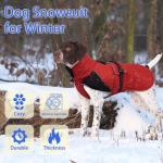 MIGOHI Snowproof Dog Coat - Thick Fleece Dog Jacket with Adjustable Collar, Keep Warm Winter Coat for Dogs Cold Weather Walking Playing,Australian Shepherd,XL,RedBlack