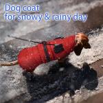 MIGOHI Snowproof Dog Coat - Thick Fleece Dog Jacket with Adjustable Collar, Keep Warm Winter Coat for Dogs Cold Weather Walking Playing,Australian Shepherd,XL,RedBlack