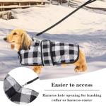Geyecete Waterproof Warm Thermal Quilted Dachshund Coat with Warm Fleecy Lining Inside,Outdoor Dog Apparel with Adjustable Bands for Small,Medium Dog-Black-S