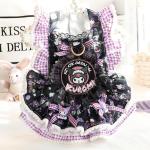 Dog Princess Dresses Kuromi for Small Dogs Lolita Clothes Goth Lace Costume Pet Girl Cute Coat Outfits Fall Costumes (M,Black)