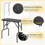BestPet 32in 36in Dog Grooming Table Foldable Home Pet Bathing Station with Adjustable Height Portable Drying Table with Arm Noose for Medium Small Dogs (32 Inch)