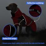 MIGOHI Snowproof Dog Coat - Thick Fleece Dog Jacket with Adjustable Collar, Keep Warm Winter Coat for Dogs Cold Weather Walking Playing,Australian Shepherd,XL,RedBlack