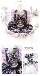Dog Princess Dresses Kuromi for Small Dogs Lolita Clothes Goth Lace Costume Pet Girl Cute Coat Outfits Fall Costumes (M,Black)