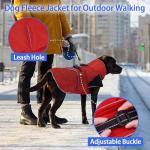 MIGOHI Snowproof Dog Coat - Thick Fleece Dog Jacket with Adjustable Collar, Keep Warm Winter Coat for Dogs Cold Weather Walking Playing,Australian Shepherd,XL,RedBlack