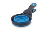 Dexas Pets Collapsible KlipScoop Collapsible Dry Dog Food Scoop and Dog Food Bag Clip, 1 Cup Capacity, Pro Blue