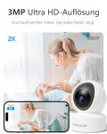 VSTARCAM 3MP Pet Camera Indoor with Phone App, 360° Indoor Security Camera with Color Night Vision, Motion Detection & 2-Way Audio, 24/7 SD & Cloud Storage