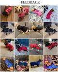Geyecete Warm Thermal Quilted Dachshund Coat, Dog Winter Coat with Warm Fleece Lining, Outdoor Dog Apparel with Adjustable Bands for Medium, Large Dog-Red-S