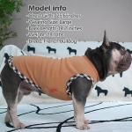 KYEESE 2Pack Dog Shirt Sleeveless Dog Sweatshirt Soft Fleece Coats Stretchy Vest Pullover Clothes Lightweight Sweater for Small,Brown+Khaki,L