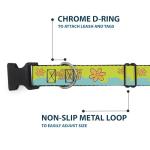Scooby Doo Pet Collar, Dog Collar Plastic Buckle, Scooby Doo The Mystery Machine Paint Job Green Aqua Orange, 9.5 to 14.5 Inches 0.5 Inch Wide