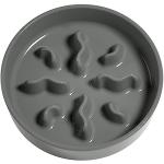 Ceramic Slow Feeder Dog Bowls Small Breed, 0.5 Cups Dog Food Dish for Fast Eaters, Puzzle Bowl for Small Dogs and Cats, 5.5 Inch-Grey