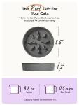 Ceramic Slow Feeder Dog Bowls Small Breed, 0.5 Cups Dog Food Dish for Fast Eaters, Puzzle Bowl for Small Dogs and Cats, 5.5 Inch-Grey