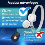 ZFSJTAG Cat GPS Tracker, Smart Cat GPS Tracker Compatible with Apple Find My App (Only iOS), No Monthly Fee, Waterproof (White Tracker, White Cat Collar)