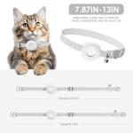 ZFSJTAG Cat GPS Tracker, Smart Cat GPS Tracker Compatible with Apple Find My App (Only iOS), No Monthly Fee, Waterproof (White Tracker, White Cat Collar)