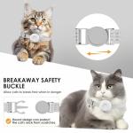 ZFSJTAG Cat GPS Tracker, Smart Cat GPS Tracker Compatible with Apple Find My App (Only iOS), No Monthly Fee, Waterproof (White Tracker, White Cat Collar)