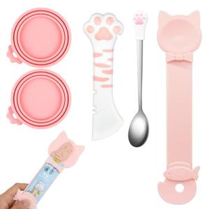 5-Pack Silicone Cat Food Can Covers Set