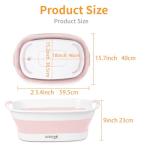 BREENHILL Collapsible Dog Bath Tub for Small Dogs & Cats, Portable Puppy Bath Tub with Water Drain Plug, Space Saving Foldable Pet Bathtub for Indoor & Outdoor Use, Pink