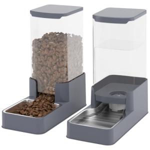 Wefeedy Stainless Steel Cat Feeder and Water Dispenser Set