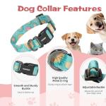 Kazazoo Dog Collar Cute and Soft Nylon Puppy Collar for Boy and Girl, Adjustable Dog Collars for Small Medium Dogs, Blue Sunflowers-M