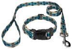 Country Brook Petz - Deluxe Puppy Picnic Dog Collar and Leash - Plaid and Argyle Collection Featuring Charming Designs (1 Inch, Medium)