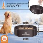 Heated Water Bowl for Outdoor Dogs Cats, 3.7L Thermostatic Heated Pet Bowl for Outside Dog Cat Chickens Duck Birds Waterer in Winter, Automatic Heated Dog Bowl Outdoor with Anti Chew Cord