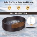 Heated Water Bowl for Outdoor Dogs Cats, 3.7L Thermostatic Heated Pet Bowl for Outside Dog Cat Chickens Duck Birds Waterer in Winter, Automatic Heated Dog Bowl Outdoor with Anti Chew Cord