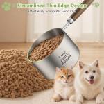 Stainless Steel Pet Food Scoop with Wooden Handle
