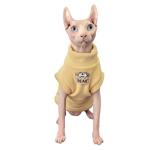 Sphynx Cat Clothes Hairless Cat Warm Fleece Vest Elastic Winter Sweater Outfit, Pet Clothes for Sphynx Cat Coat for Cats and Small Dogs Apparel, Hairless cat Shirts Sweaters (Yolk, Large)