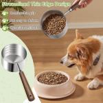 Stainless Steel Pet Food Scoop with Wooden Handle