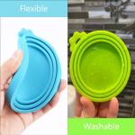 Giozoc 4 Pack Pet Food Can Cover Silicone Can Lids for Dog and Cat Food(Universal Size, One fit 3 Standard Size Food Cans)