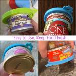 Giozoc 4 Pack Pet Food Can Cover Silicone Can Lids for Dog and Cat Food(Universal Size, One fit 3 Standard Size Food Cans)