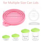 Giozoc 4 Pack Pet Food Can Cover Silicone Can Lids for Dog and Cat Food(Universal Size, One fit 3 Standard Size Food Cans)