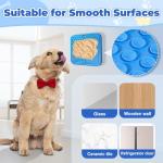 Lick Mat for Dogs, Dog Lick Mat with Suction Cups, Pet Food Mats and Slow Feeder Cat Bowl for Dog Anxiety Relief Pet Enrichment Toys for Bathing Station and Cat Grooming 2 Pack (Blue & Orange)