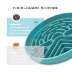Lesipee Slow Feeder Dog Bowl for Large & Small Pets, Anti Choking Puzzle Dog Food Lick Mat with Non-Slip Base, Interactive Pet Slow Eating, Silicone Licking Mat Cat Feeding Bowl for Puppies & Cats