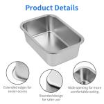 Ohtomber Stainless Steel 1.25 Gallons Large Dog Water Bowl, Metal Pet Dog Water & Food Bowl No Spilling, Outdoor Feeder Dish Plate for Cat, Big, Extra Large Pet